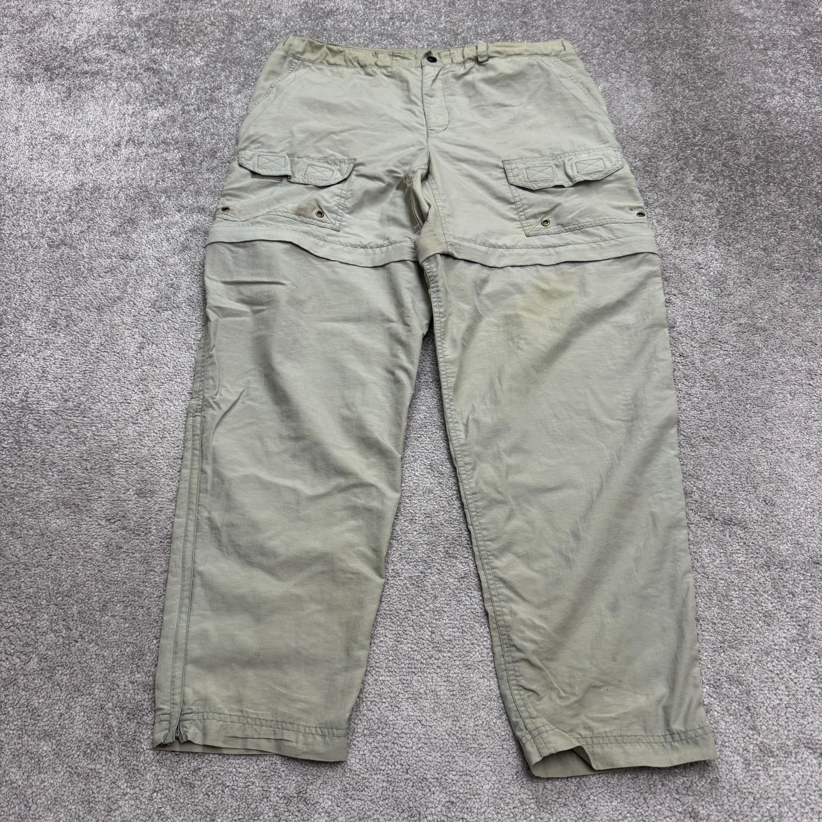 Vintage Rei Co-Op Convertible Cargo Pants To Shorts Womens Medium Green Outdoor